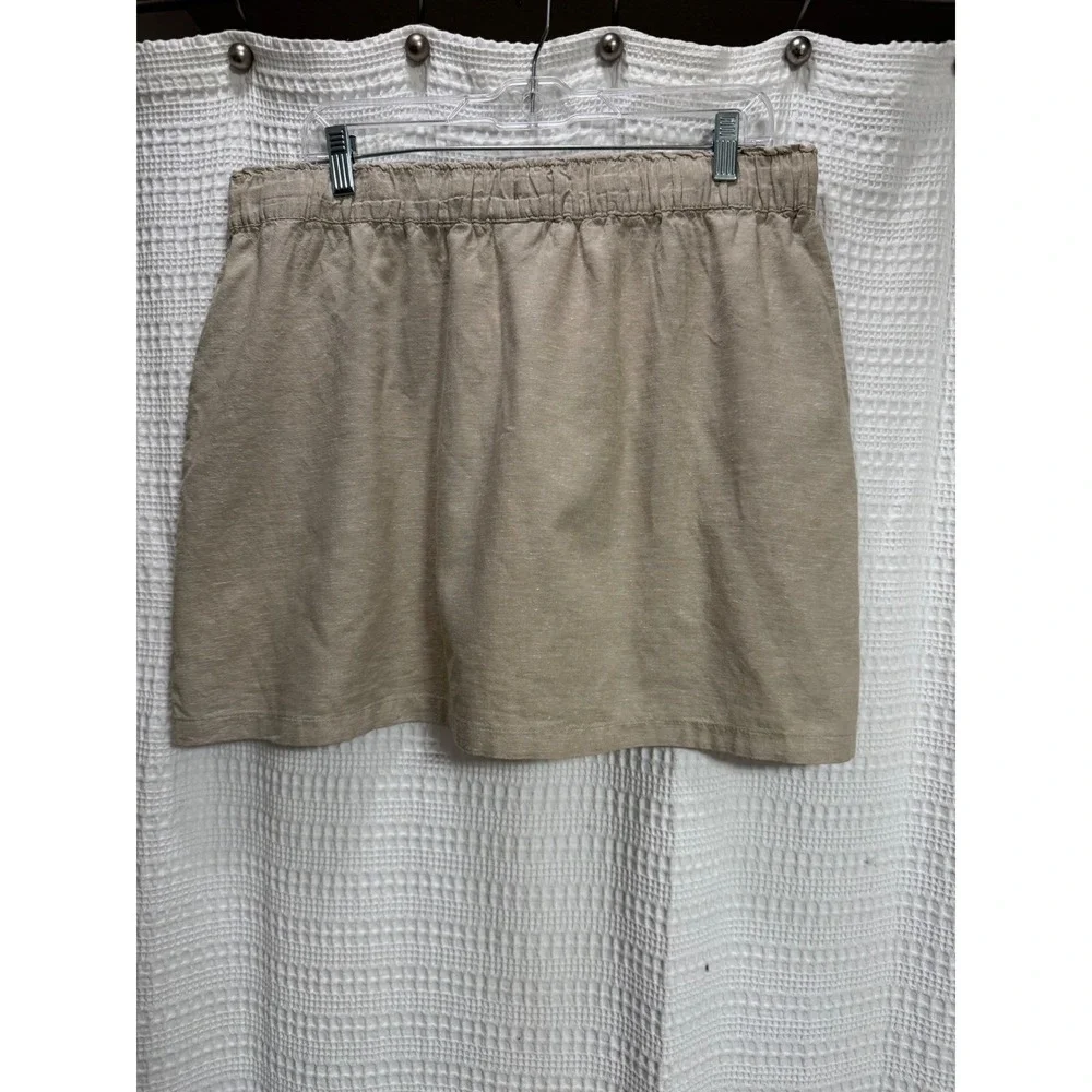 Patagonia Skirt Khaki EUC Hemp Organic Cotton Mini Casual Drawstring Vacation L
